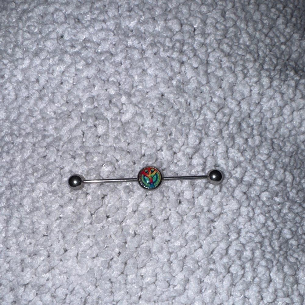 Colorful Peace Sign Barbell Earring****FINAL MARKDOWN****